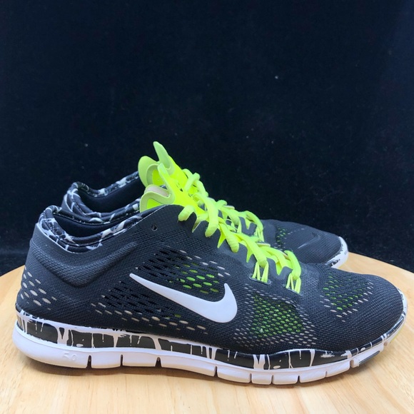 Nike Free TR Fit 4 Women's Black Lime Green Run - Picture 5 of 9